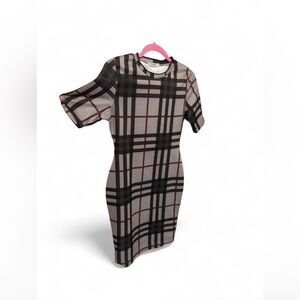 Burberry Checkered mini Dress - Black Gray and red